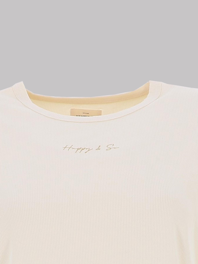 T-shirt côtelé regular léa beige femme - Happy & So