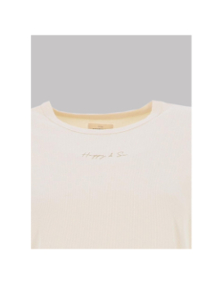 T-shirt côtelé regular léa beige femme - Happy & So