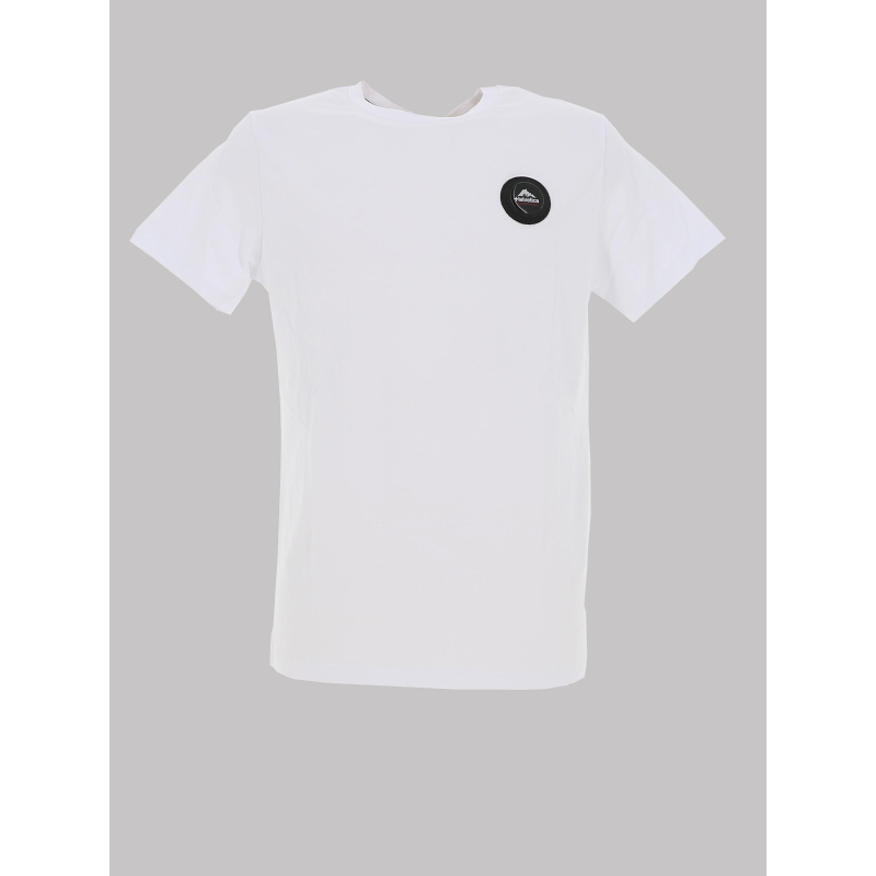 T-shirt droit logo relief blanc homme - Helvetica