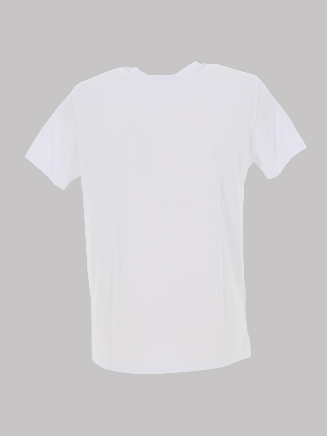 T-shirt droit logo relief blanc homme - Helvetica