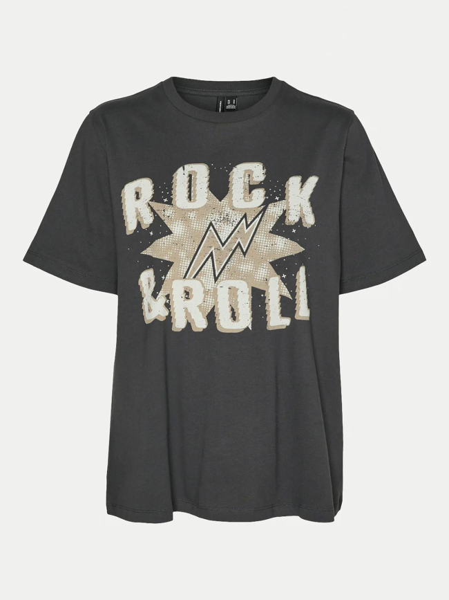 T-shirt vmboda caty rock gris femme - Vero Moda