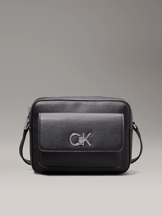 Sac à main bandoulière re-lock camera noir femme - Calvin Klein