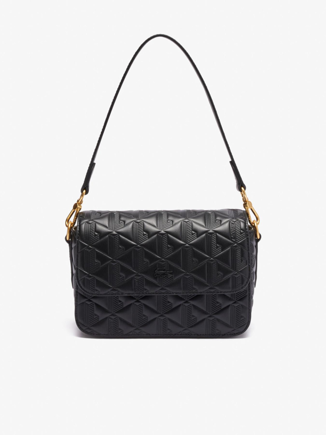 Sac bandoulière maheki en cuir embossé noir femme - Lacoste