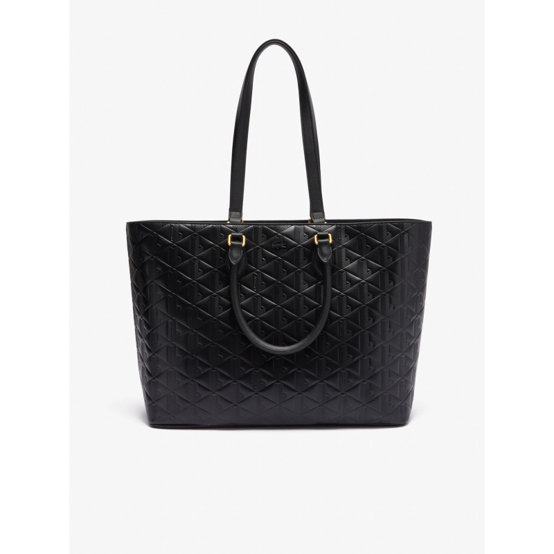 Sac cabas maheki en cuir embossé noir femme - Lacoste