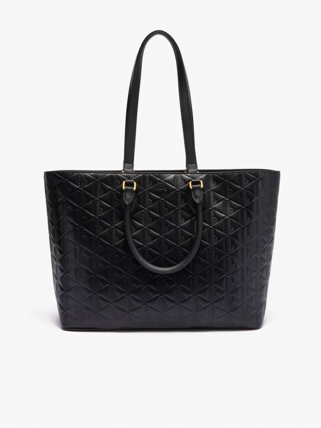 Sac cabas maheki en cuir embossé noir femme - Lacoste