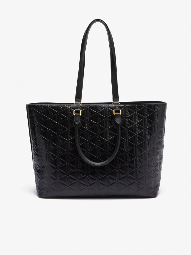 Sac cabas maheki en cuir embossé noir femme - Lacoste