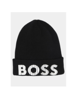 Bonnet logo relief rayé noir enfant - Boss