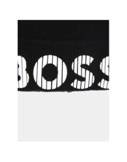 Bonnet logo relief rayé noir enfant - Boss