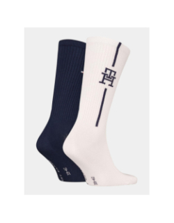 2 paires de chaussettes hautes bleu et blanc homme - Tommy Hilfiger