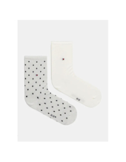 Pack 2 paires chaussettes blanc gris femme - Tommy Hilfiger