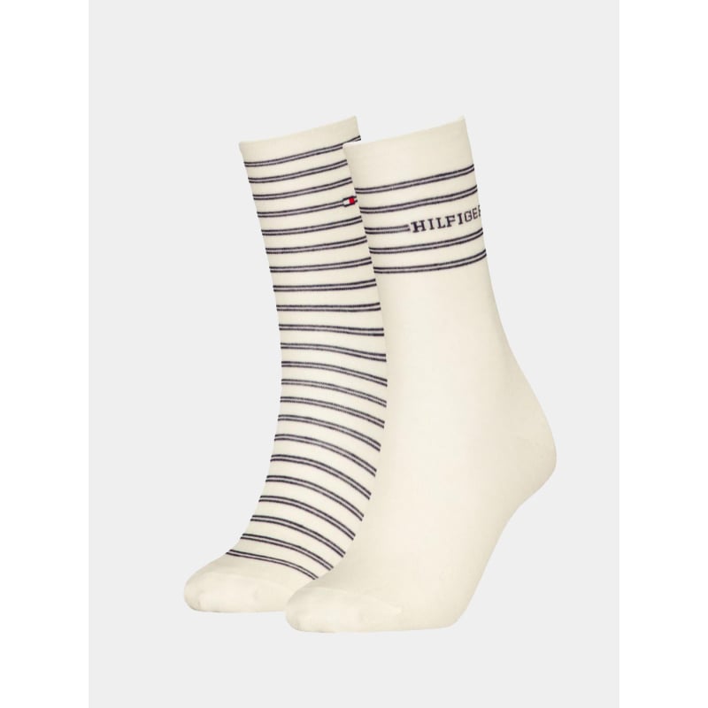 Pack 2 paires de chaussettes logo beige femme - Tommy Hilfiger