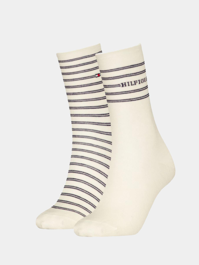 Pack 2 paires de chaussettes logo beige femme - Tommy Hilfiger