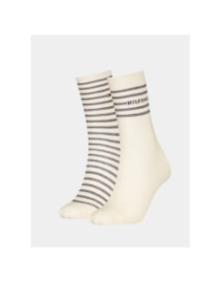 Pack 2 paires de chaussettes logo beige femme - Tommy Hilfiger