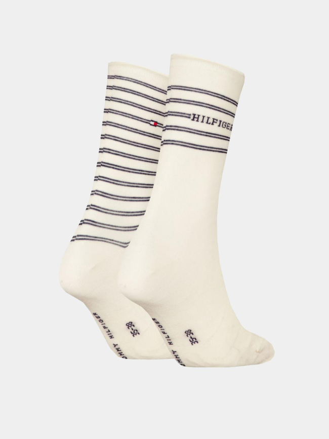 Pack 2 paires de chaussettes logo beige femme - Tommy Hilfiger