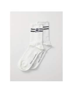 Pack 2 paires chaussettes monogram blanc femme - Tommy Hilfiger