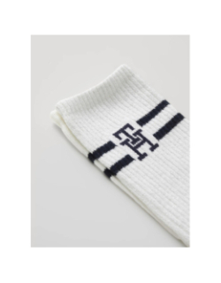 Pack 2 paires chaussettes monogram blanc femme - Tommy Hilfiger