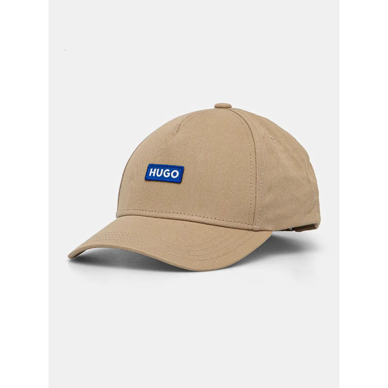 Casquette en twill étiquette logotée brodée beige - Hugo