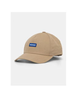 Casquette en twill étiquette logotée brodée beige - Hugo