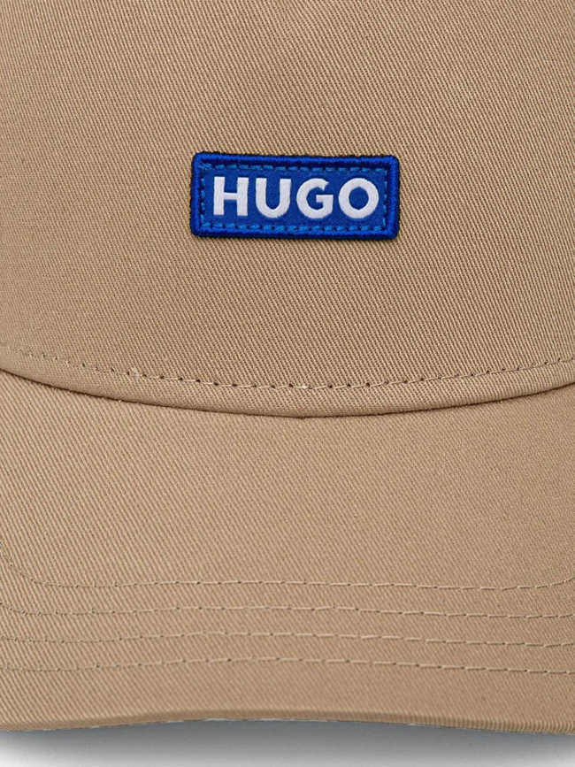 Casquette en twill étiquette logotée brodée beige - Hugo