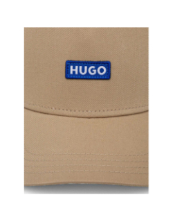 Casquette en twill étiquette logotée brodée beige - Hugo