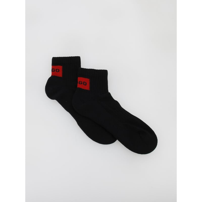 Pack de 2 paires de chaussettes rib label noir homme - Hugo