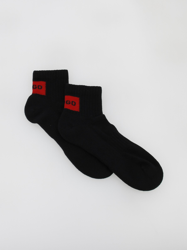 Pack de 2 paires de chaussettes rib label noir homme - Hugo