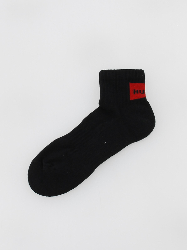 Pack de 2 paires de chaussettes rib label noir homme - Hugo