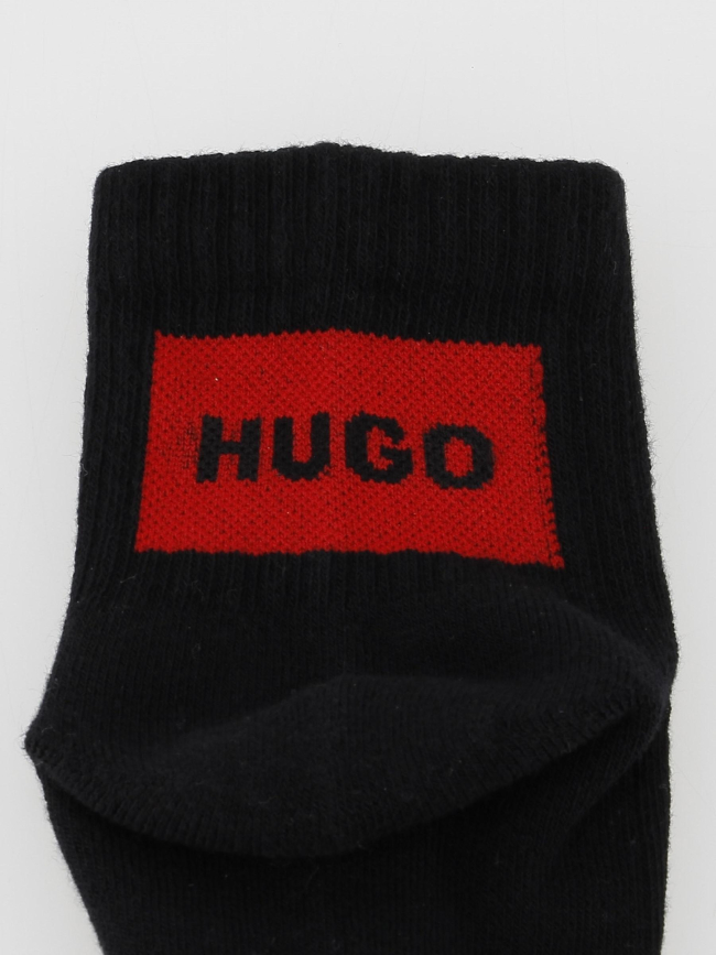 Pack de 2 paires de chaussettes rib label noir homme - Hugo