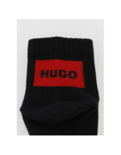 Pack de 2 paires de chaussettes rib label noir homme - Hugo