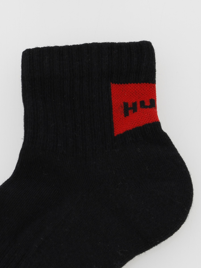 Pack de 2 paires de chaussettes rib label noir homme - Hugo