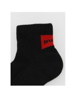 Pack de 2 paires de chaussettes rib label noir homme - Hugo