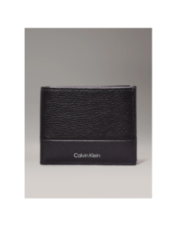 Portefeuille 2 volets en cuir anti-rfid noir - Calvin Klein