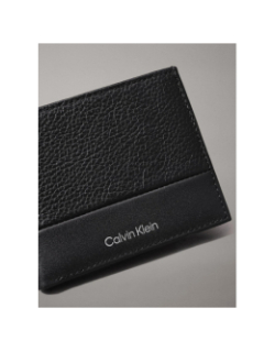 Portefeuille 2 volets en cuir anti-rfid noir - Calvin Klein