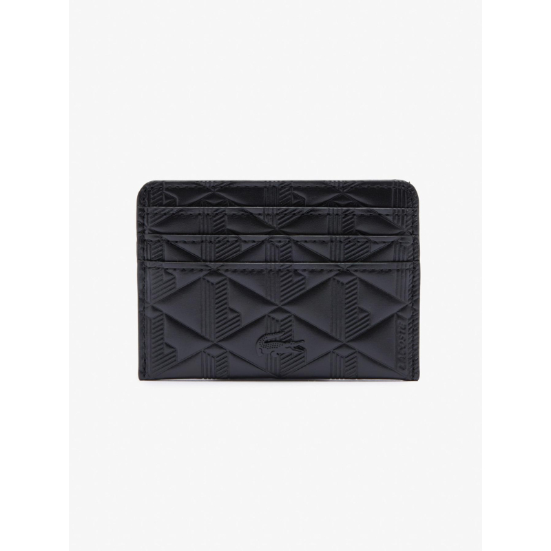 Porte-cartes maheki en cuir embossé noir femme - Lacoste