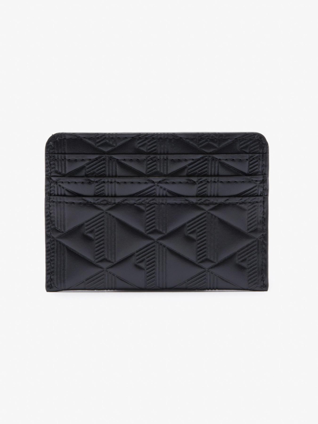 Porte-cartes maheki en cuir embossé noir femme - Lacoste