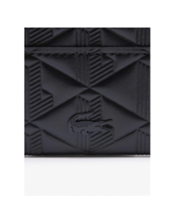 Porte-cartes maheki en cuir embossé noir femme - Lacoste