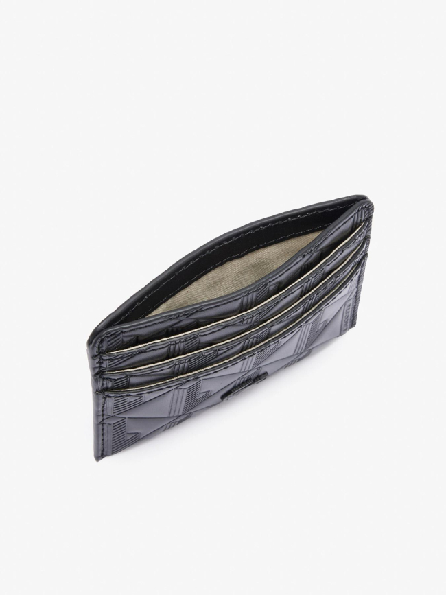 Porte-cartes maheki en cuir embossé noir femme - Lacoste