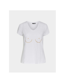 T-shirt merima blanc doré femme - Pieces