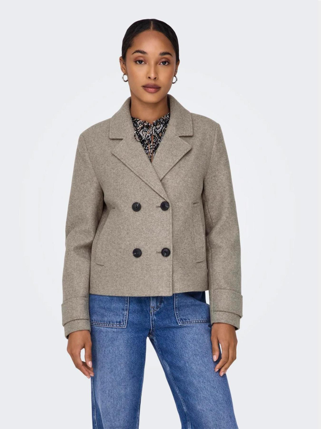 Manteau beige court femme best sale