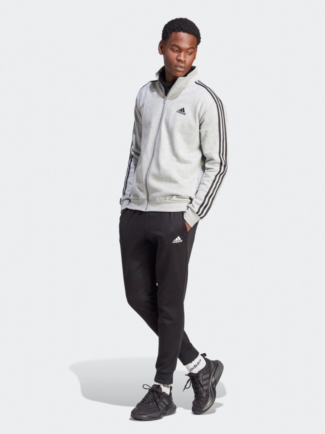 Ensemble de survêtement 3S noir gris chiné homme - Adidas