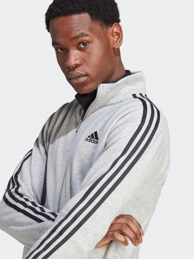 Ensemble de survêtement 3S noir gris chiné homme - Adidas