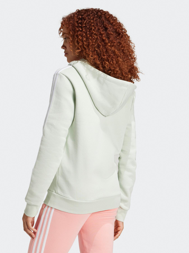 Sweat à capuche zippé 3S vert clair femme - Adidas