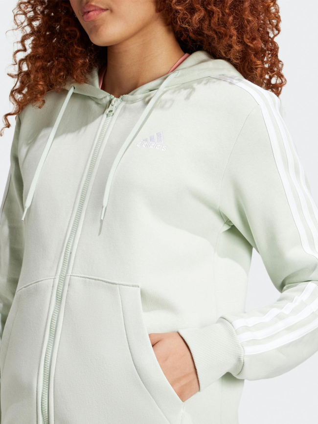 Sweat à capuche zippé 3S vert clair femme - Adidas