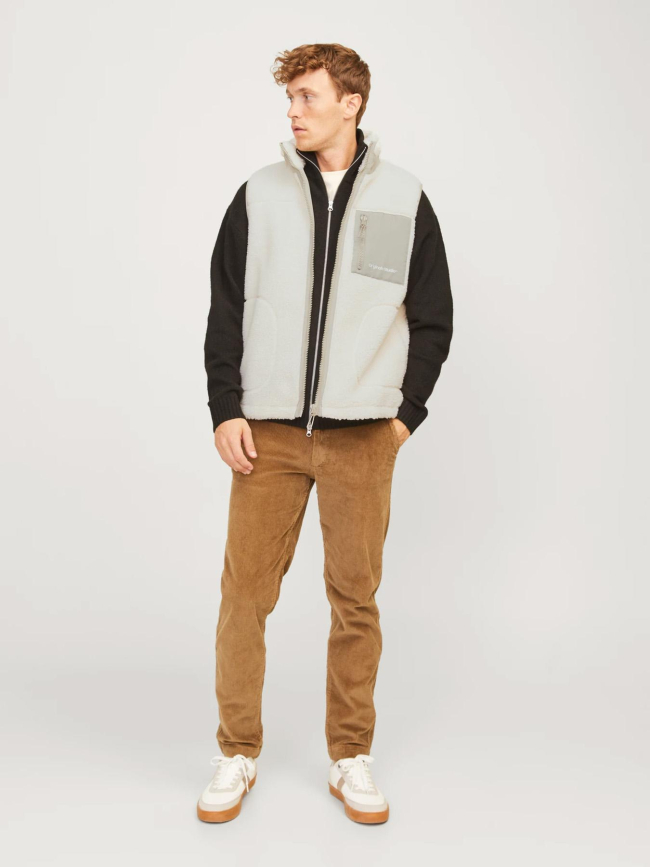 Veste polaire sans manche teddy blanc homme - Jack & Jones