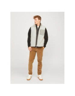 Veste polaire sans manche teddy blanc homme - Jack & Jones