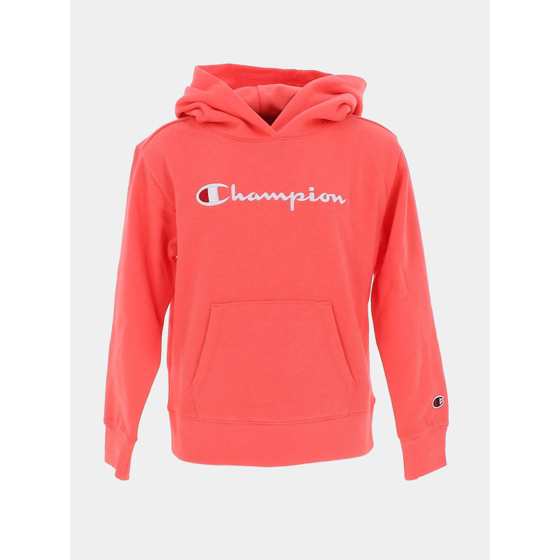 Sweat à capuche uni logo corail fille - Champion