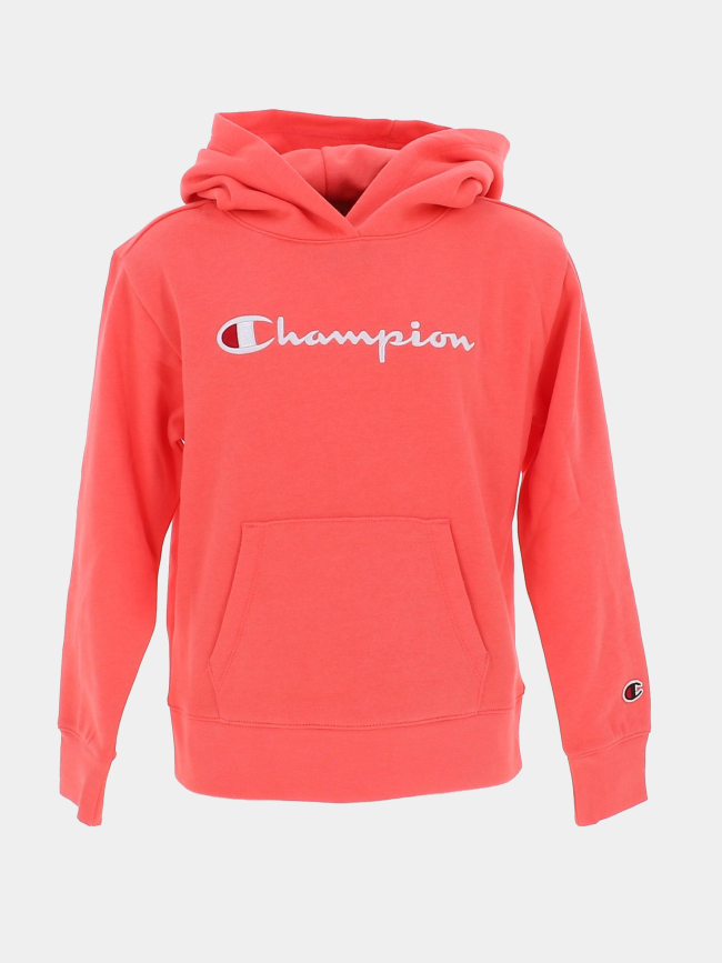 Sweat à capuche uni logo corail fille - Champion