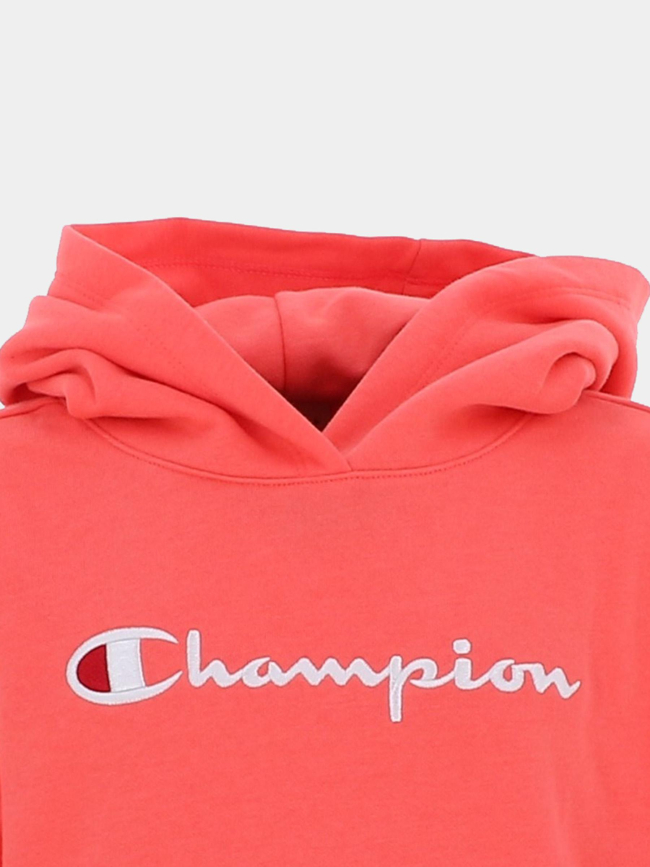 Sweat à capuche uni logo corail fille - Champion