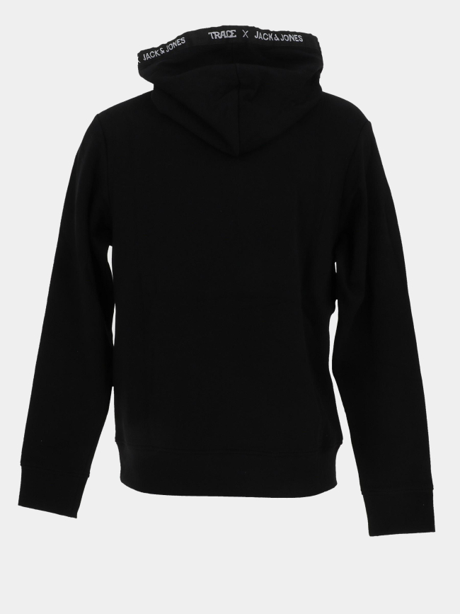 Sweat à capuche trace script noir homme - Jack & Jones