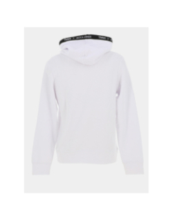 Sweat à capuche trace script blanc homme - Jack & Jones